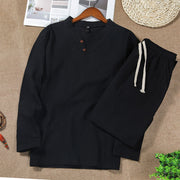 Chinese Style Linen Suit T-shirt Men's Cotton Linen